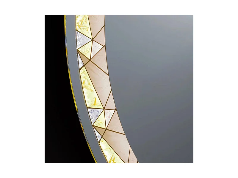 Écran tactile mural rond à LED « Mosaïque » avec insert satiné et coloré cm 80x80h