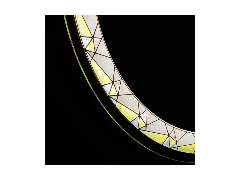 Écran tactile mural rond à LED « Mosaïque » avec insert satiné et coloré cm 80x80h