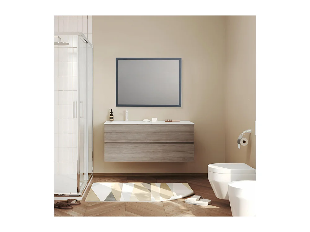 Miroir avec cadre LED "Bend" rectangulaire réversible cm 80x60