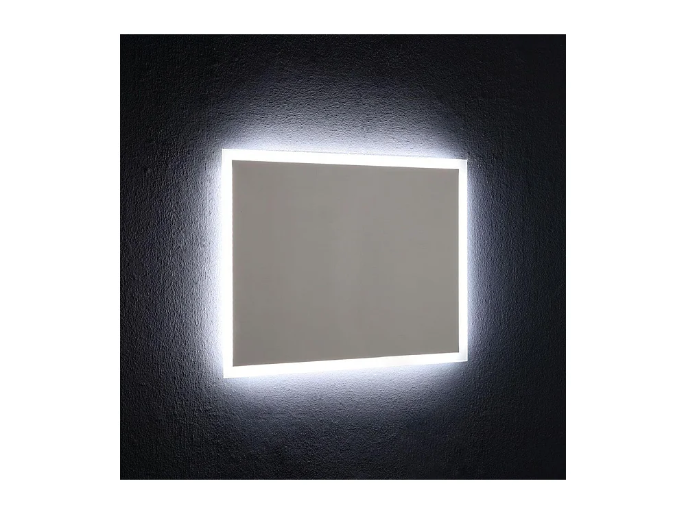 Miroir avec cadre LED "Bend" rectangulaire réversible cm 80x60