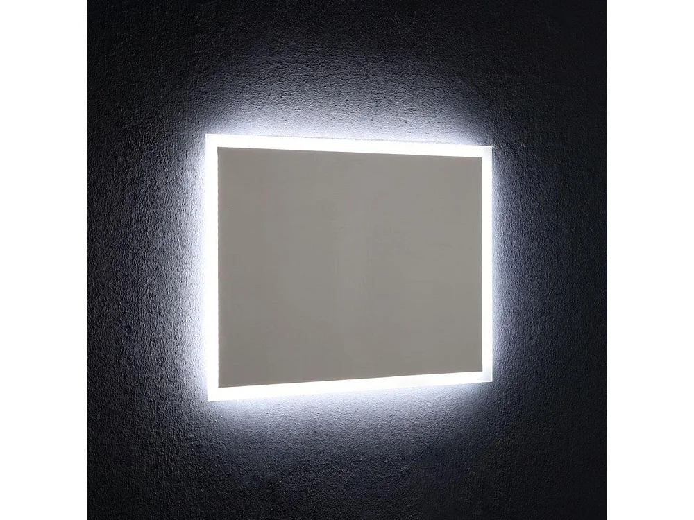Spiegel met LED-frame "Bend" rechthoekig omkeerbaar cm 80x60