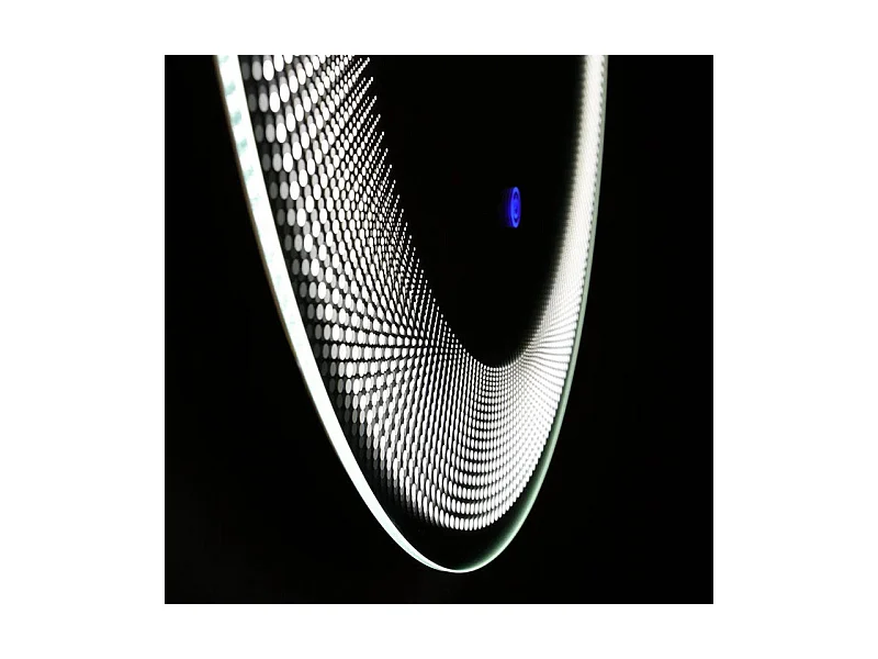 Miroir rond avec cadre éclairé par LED "Eclisse" en aluminium cm 60x60