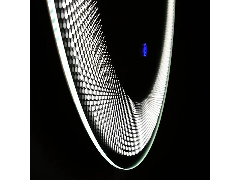 Espejo redondo con marco iluminado por LED "Eclisse" en aluminio cm 60x60