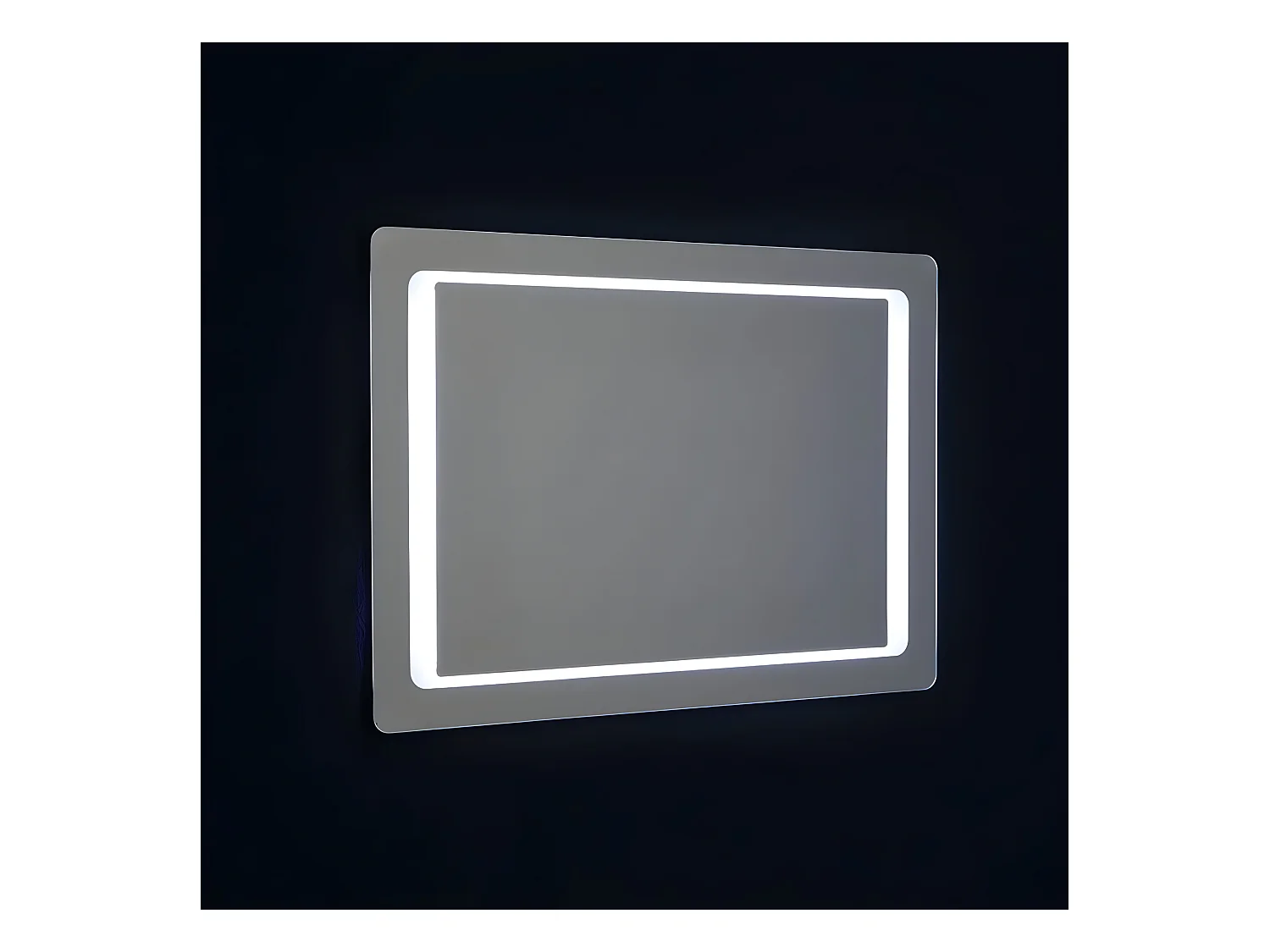 Spiegel mit LED-Rahmen "Portland" rechteckig wendbar cm 100x70h