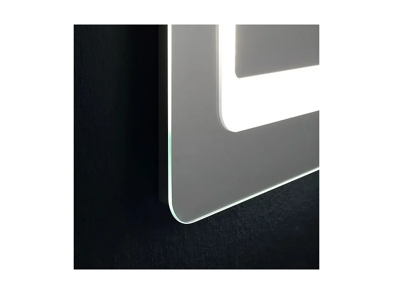 Spiegel mit LED-Rahmen "Portland" rechteckig wendbar cm 100x70h