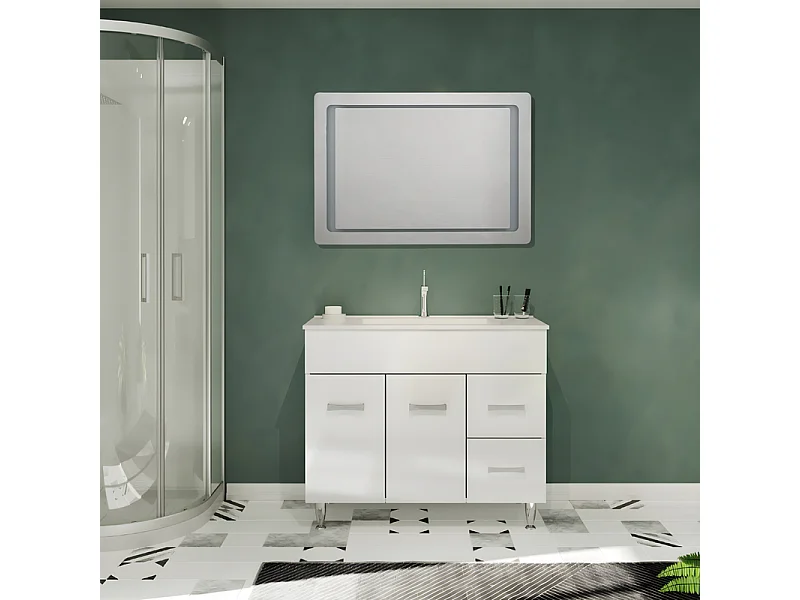 Lustro z ramą LED "Portland" prostokątne odwracalne cm 100x70h