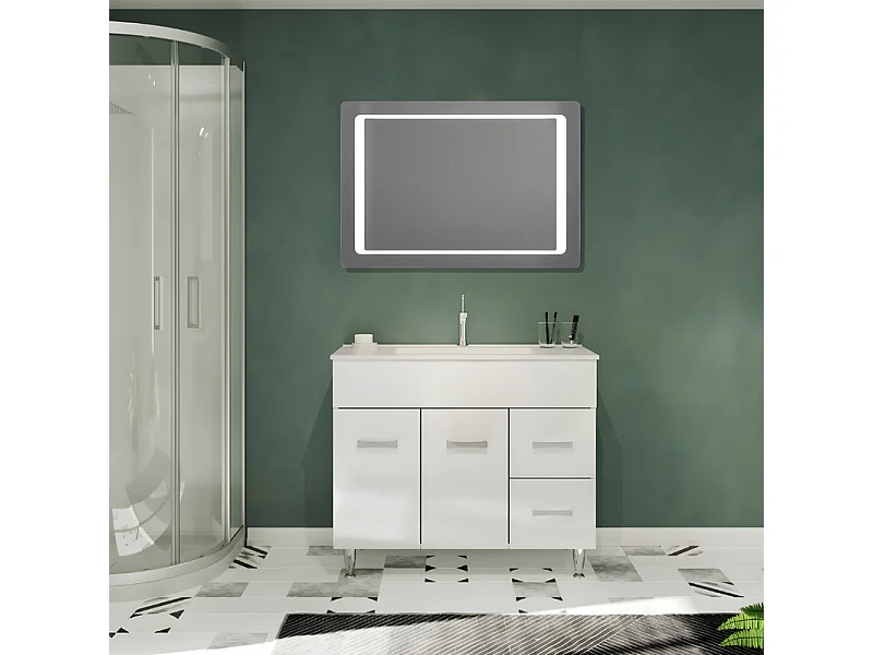 Lustro z ramą LED "Portland" prostokątne odwracalne cm 100x70h