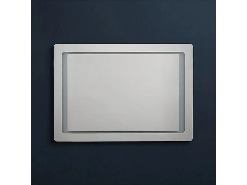 Spiegel mit LED-Rahmen "Portland" rechteckig wendbar cm 100x70h