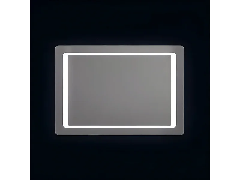 Spiegel mit LED-Rahmen "Portland" rechteckig wendbar cm 100x70h