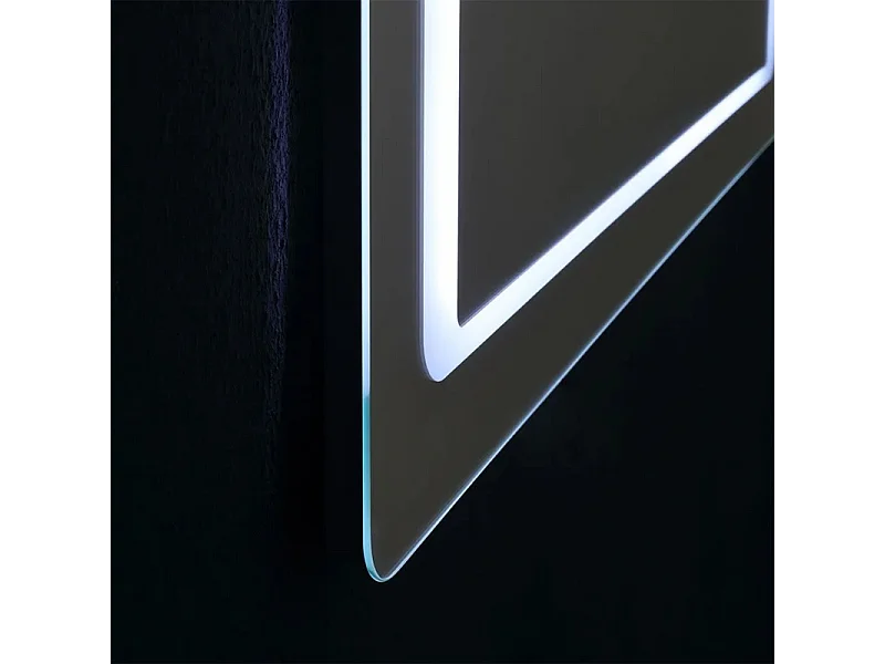 Spiegel mit LED-Rahmen "Portland" rechteckig wendbar cm 100x70h