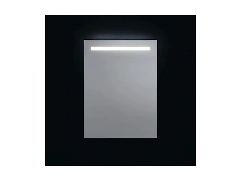 Miroir rectangulaire avec bande LED profilés "Valderico" en imitation aluminium cm 120x70h