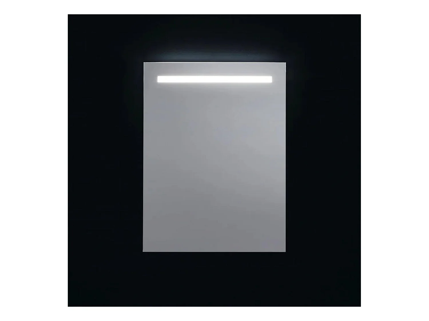 Miroir rectangulaire avec bande LED profilés "Valderico" en imitation aluminium cm 120x70h