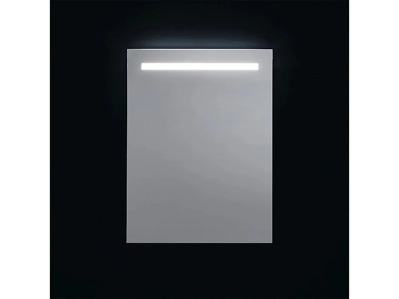 Espejo rectangular con banda LED "Valderico" perfiles imitación aluminio cm 120x70h