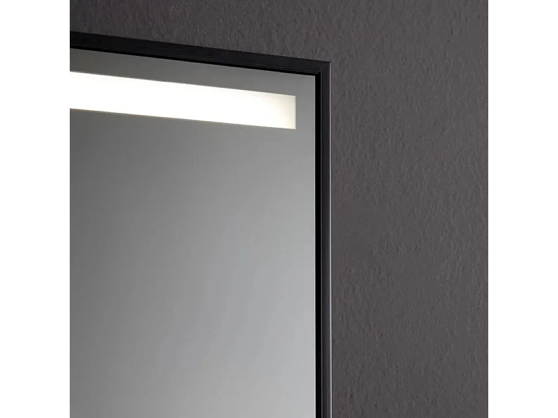 Lustro z prostokątną taśmą LED "Sombra" rama czarna matowa cm 100x70h