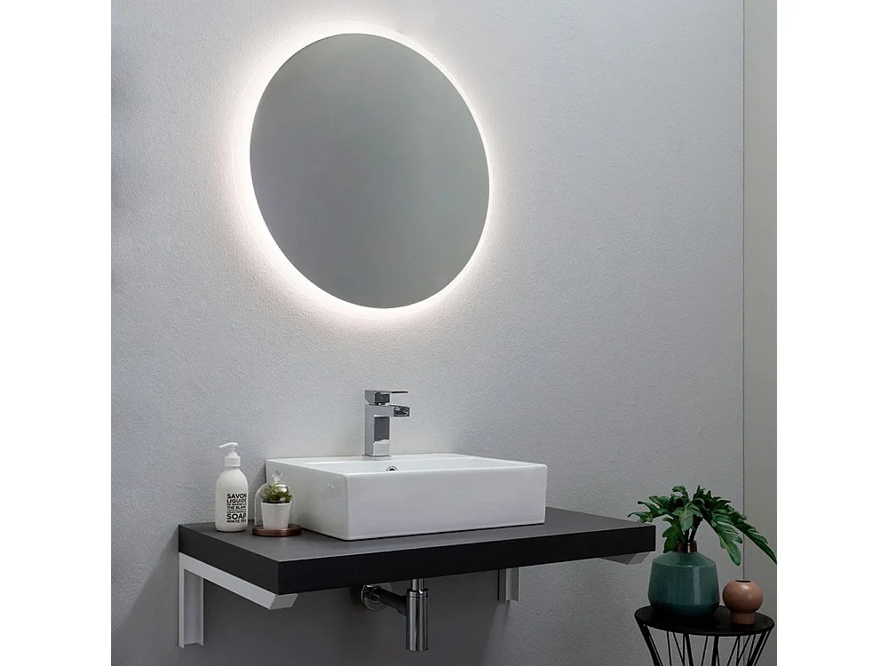 Miroir rond à LED "Eugène" avec cadre rétroéclairé cm 70x70