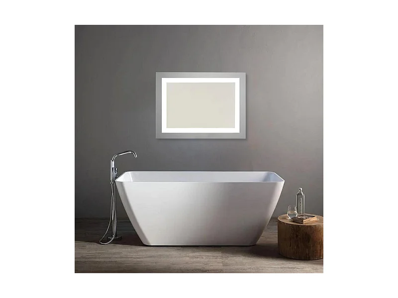 Espejo LED rectangular "Serena" reversible con interruptor táctil cm 90x60h