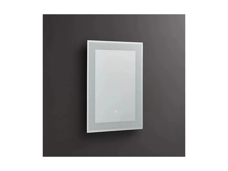 Miroir LED rectangulaire "Fresno" avec cadre décoré en damier éclairé cm 50x70