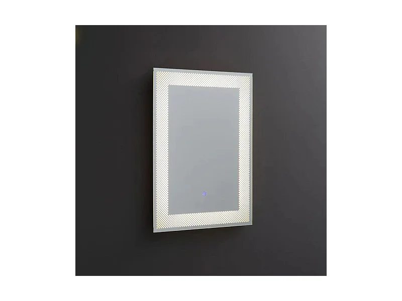 Miroir LED rectangulaire "Fresno" avec cadre décoré en damier éclairé cm 50x70