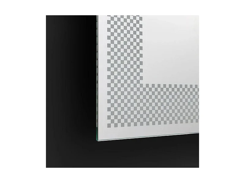 Miroir LED rectangulaire "Fresno" avec cadre décoré en damier éclairé cm 50x70