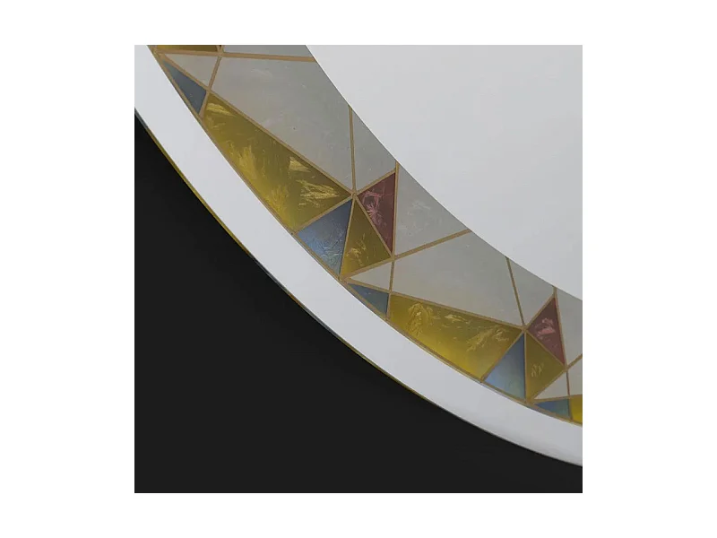 Miroir mural rond à LED "Mosaic" touch avec inserts satinés et colorés cm 60x60h