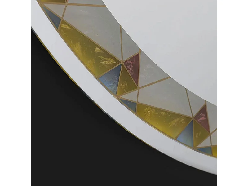 Lustro ścienne okrągłe LED "Mosaic" touch z satynowymi i kolorowymi wstawkami cm 60x60h