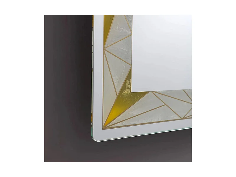 Miroir mural rectangulaire tactile LED "Mosaic" avec inserts satinés et colorés cm 60x80h