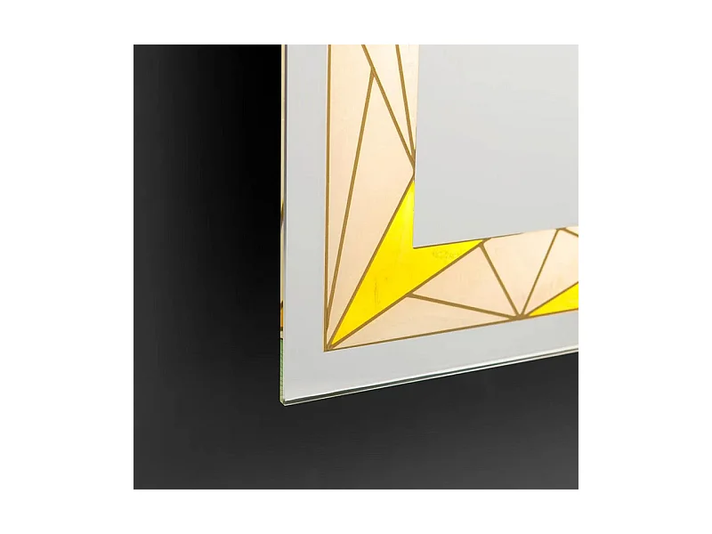 Miroir mural rectangulaire tactile LED "Mosaic" avec inserts satinés et colorés cm 60x80h