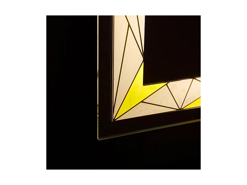 Miroir mural rectangulaire tactile LED "Mosaic" avec inserts satinés et colorés cm 60x80h