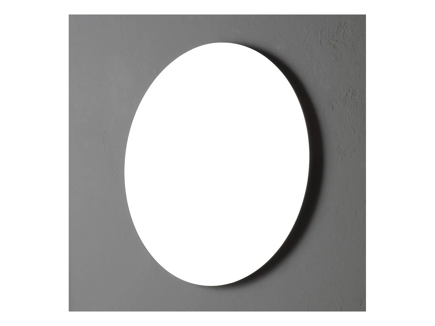 Moderner runder Spiegel "Medford" mit wendbarem Design und poliertem Drahtrand, 70 x 70 cm