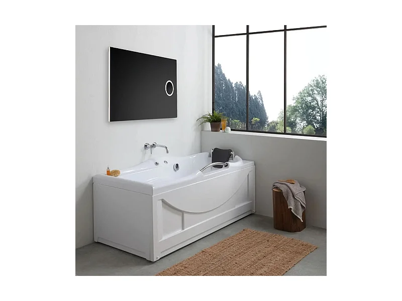 Miroir rectangulaire à LED « Corvallis » avec loupe rétroéclairée cm 120x70