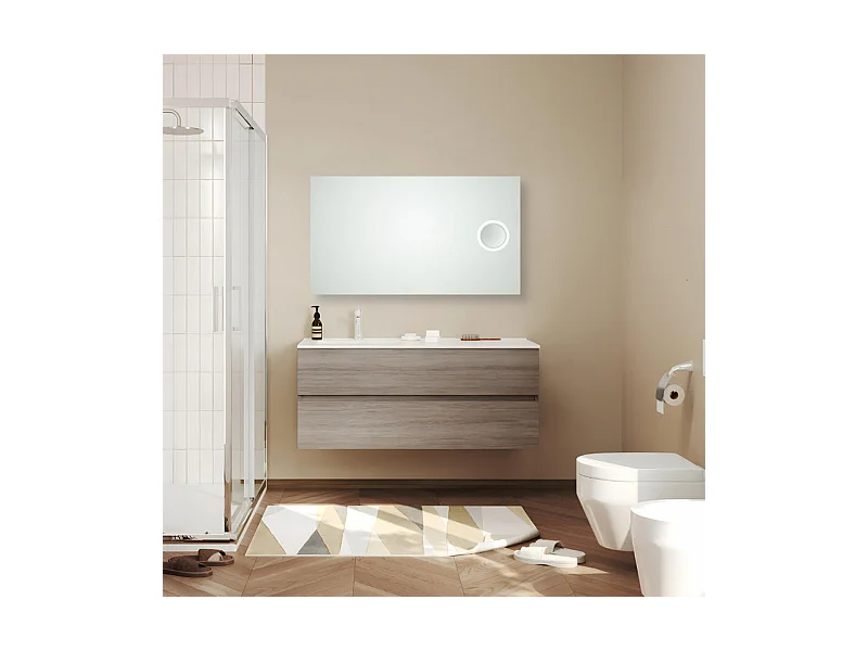 Miroir rectangulaire à LED « Corvallis » avec loupe rétroéclairée cm 120x70
