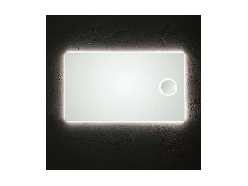 Miroir rectangulaire à LED « Corvallis » avec loupe rétroéclairée cm 120x70