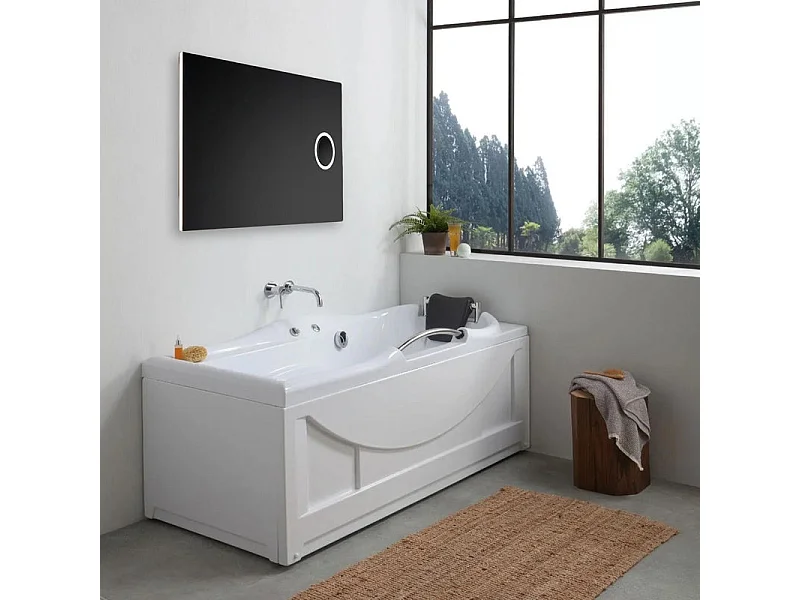 Rechthoekige LED-spiegel "Corvallis" met vergrootglas met achtergrondverlichting, 120x70 cm