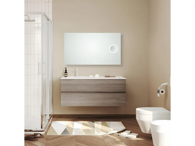 Rechthoekige LED-spiegel "Corvallis" met vergrootglas met achtergrondverlichting, 120x70 cm