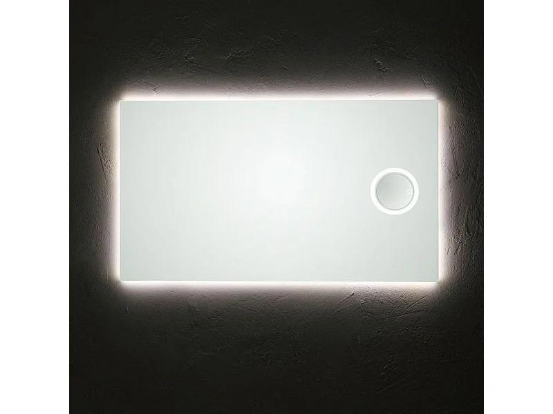 Rechthoekige LED-spiegel "Corvallis" met vergrootglas met achtergrondverlichting, 120x70 cm
