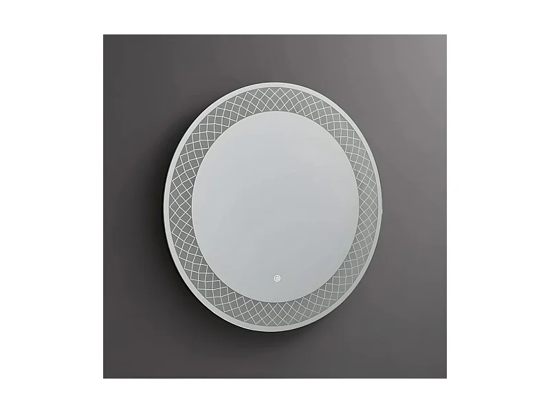 Miroir rond avec cadre éclairé par LED "Aura" en aluminium cm 70x70