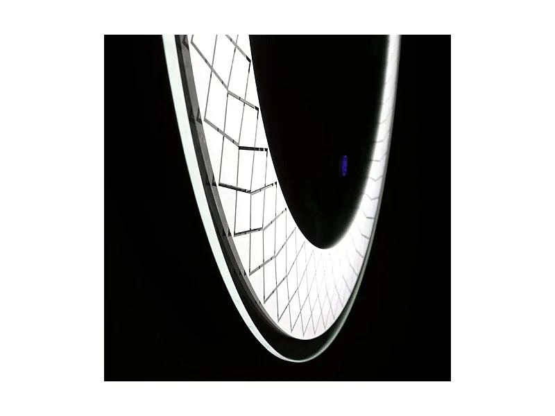 Miroir rond avec cadre éclairé par LED "Aura" en aluminium cm 70x70