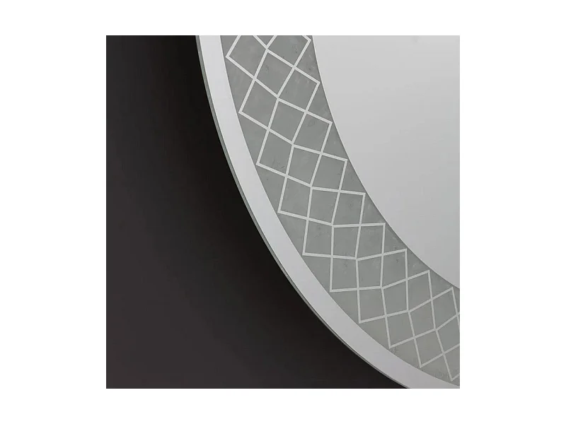 Miroir rond avec cadre éclairé par LED "Aura" en aluminium cm 70x70