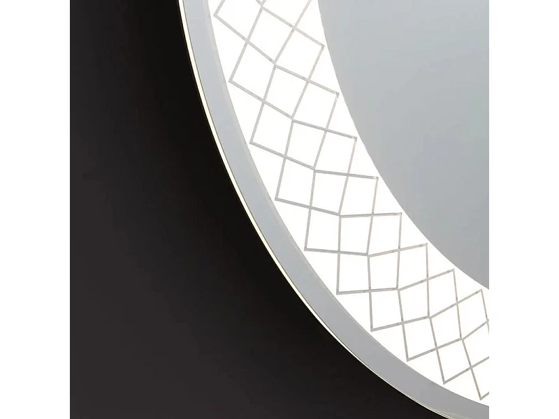 Specchio rotondo con cornice illuminata a led "Aura" in alluminio cm 70x70