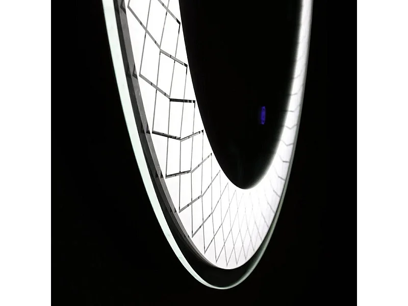 Specchio rotondo con cornice illuminata a led "Aura" in alluminio cm 70x70