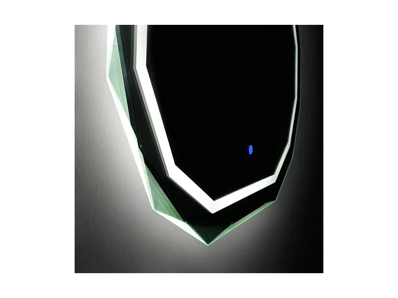 Miroir LED allongé "Horizonte" avec bord à facettes et éclairé cm 90x70h