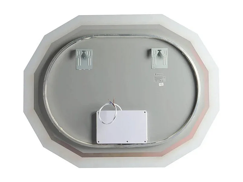 Miroir LED allongé "Horizonte" avec bord à facettes et éclairé cm 90x70h