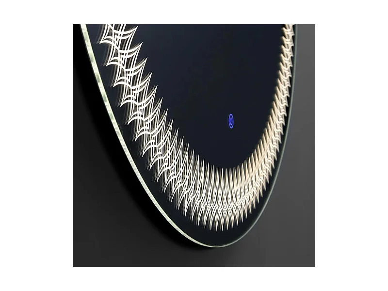 Miroir rond avec cadre décoré de LED "Illusion" en aluminium cm 80x80