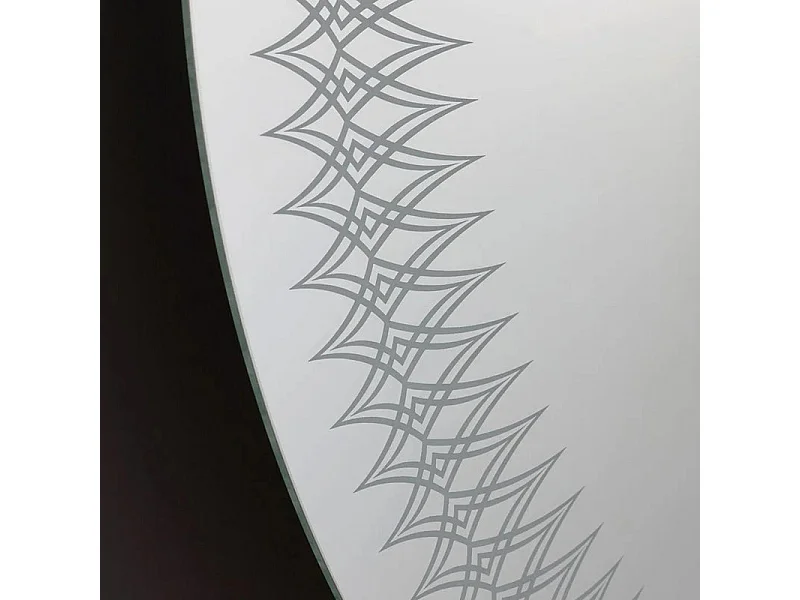 Lustro okrągłe z ramą zdobioną diodami LED "Illusion" w aluminium cm 80x80