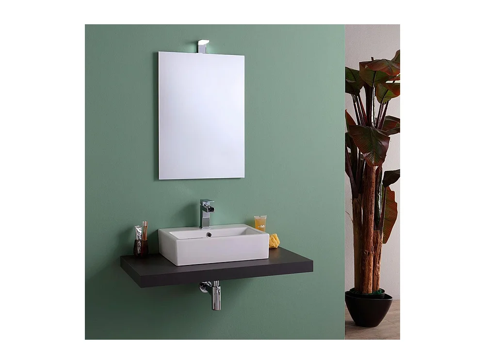 Miroir LED rectangulaire "Salem" sans cadre avec lampe cm 50x70