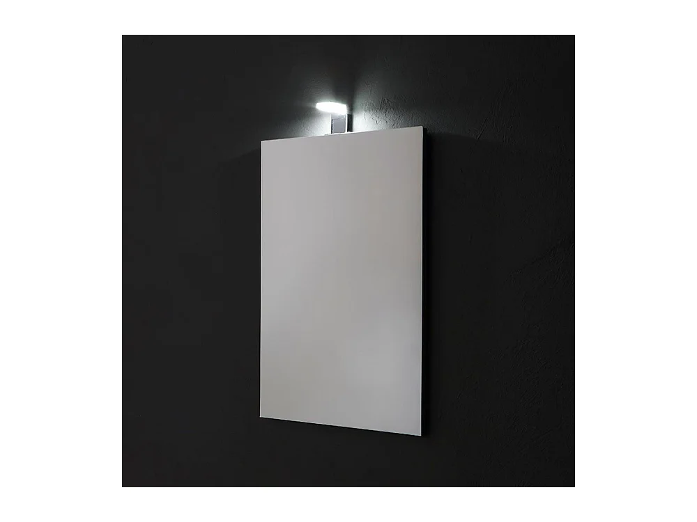 Miroir LED rectangulaire "Salem" sans cadre avec lampe cm 50x70