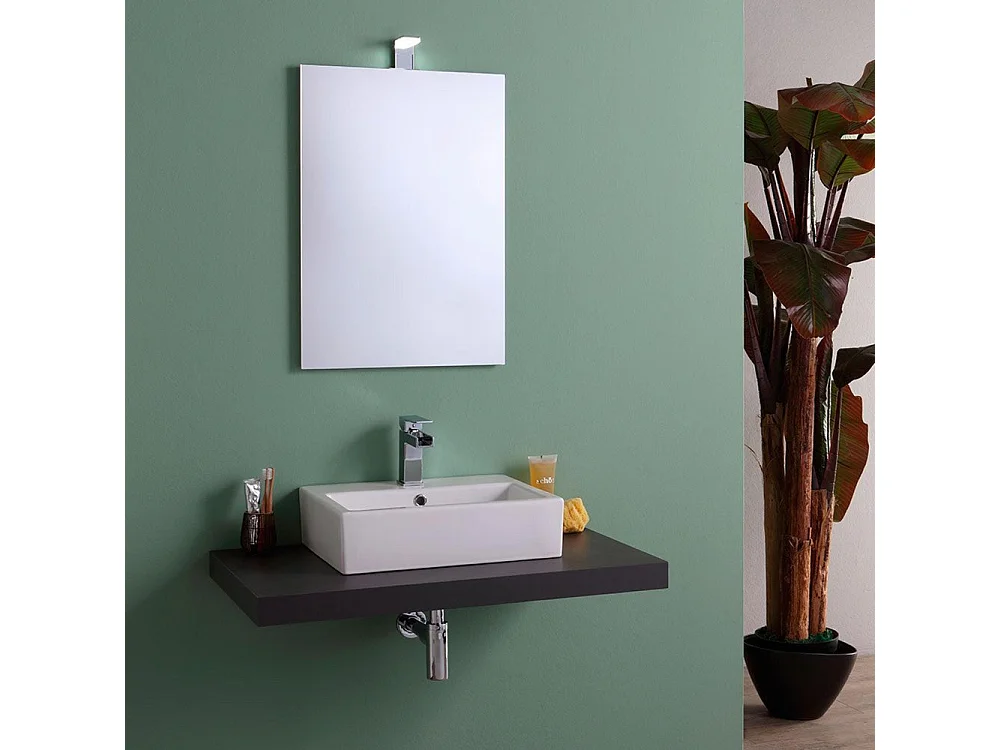 Rechthoekige LED-spiegel "Salem" zonder lijst met lamp cm 50x70