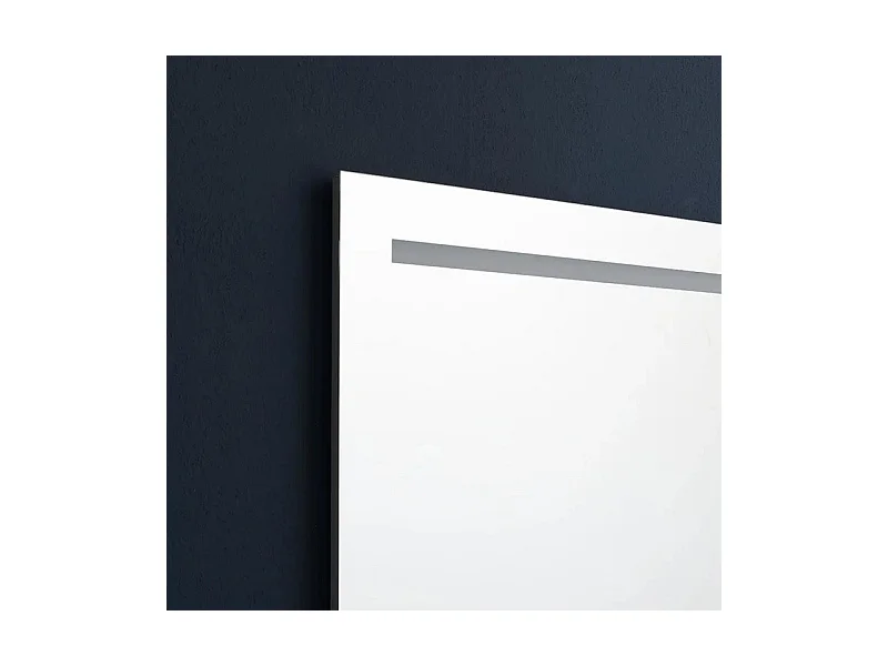 Miroir rectangulaire avec bande LED profilés "Valderico" en imitation aluminium cm 90x60h