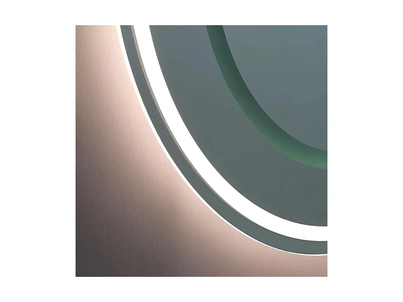 Miroir de salle de bain ovale à LED double station « Luce » en aluminium cm 180x80h
