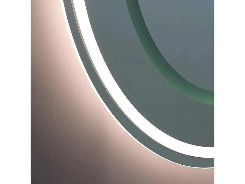 Espejo de baño ovalado de aluminio con dos luces LED "Luce", 180 x 80 cm.